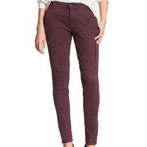 Banana Republic Burgundy Utility Skinny Moto Cargo Pant Women Size 0